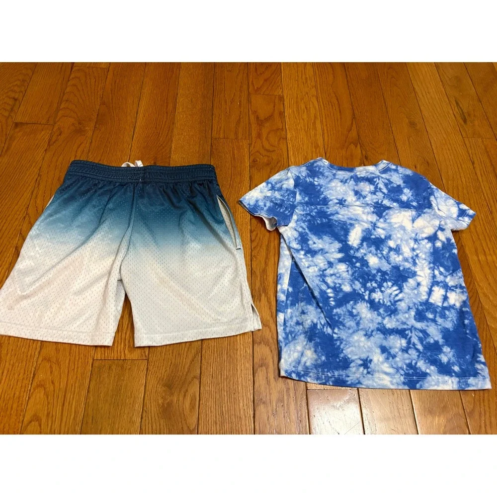 Cat & Jack Tie Dye Shirt & Liberty Pro Ombre Mesh Shorts Set Blue Boys XS 4-5